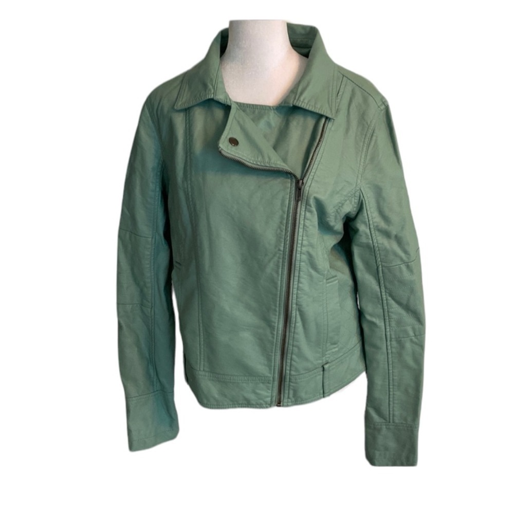 Kut from the Kloth Mint Green Asymmetrical Zip Jacket